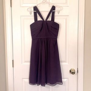 David’s Bridal Halter Neck Dress Plum Color